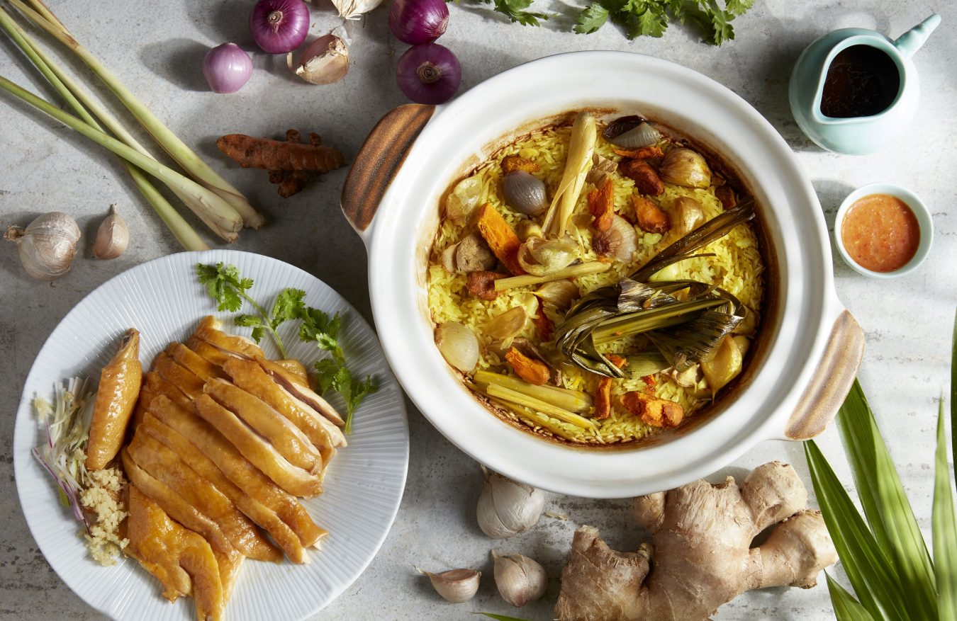 Claypot Rice With Kampong Chicken And Yellow Ginger